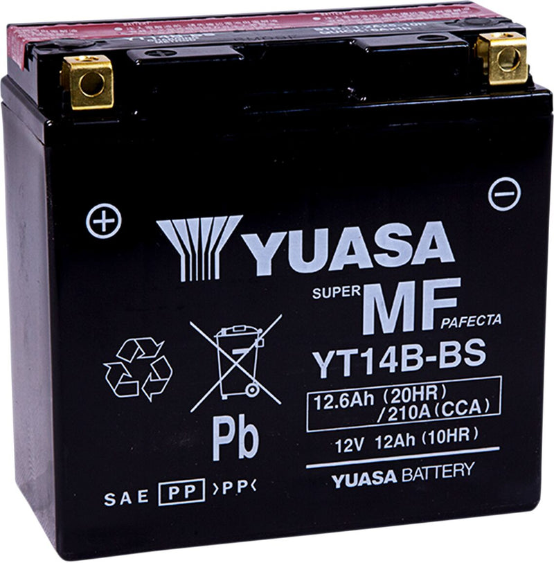 Yuasa AGM Maintenance-Free Battery - YTX - Black - AGM Maintenance Free - YT14B-BS(CP)