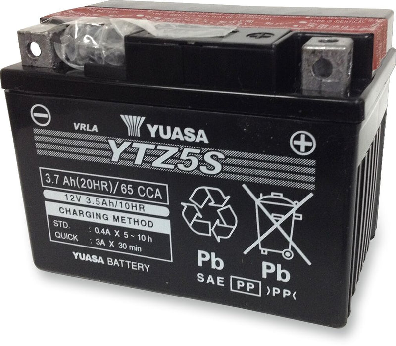 Yuasa AGM Maintenance-Free Battery - YTZ - Black - AGM Maintenance Free