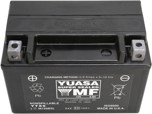 Yuasa AGM Maintenance-Free Battery - YTX, Black - YTX9(WC)