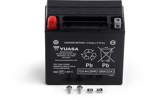Yuasa AGM Maintenance-Free Battery - Black, AGM Maintenance Free