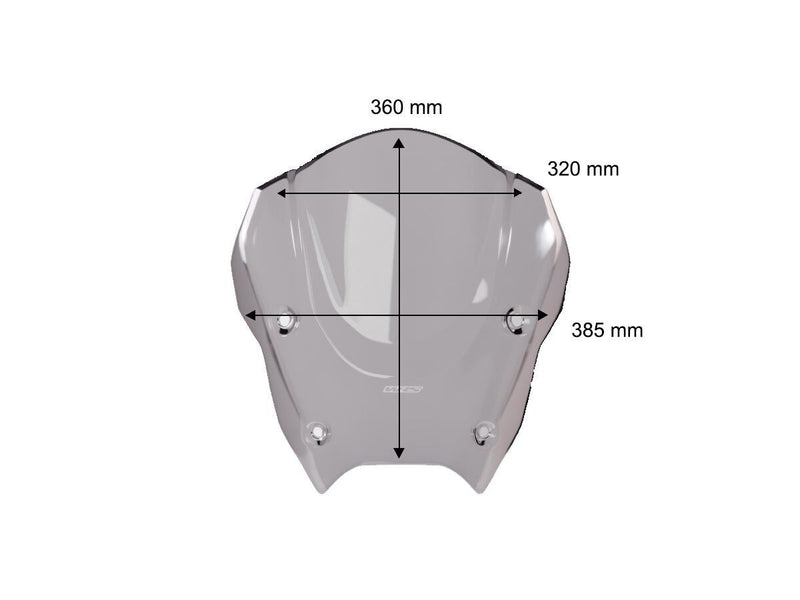 WRS Windscreen Sport BMW R1300RS - Dark Smoke, Windshield