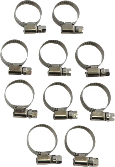 Parts Unlimited Embossed Stainless Steel Hose Clamps - Silver - T03-6253-10