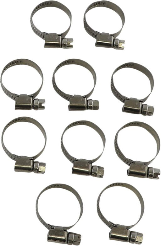 Parts Unlimited Embossed Stainless Steel Hose Clamps - Silver - T03-6254-10