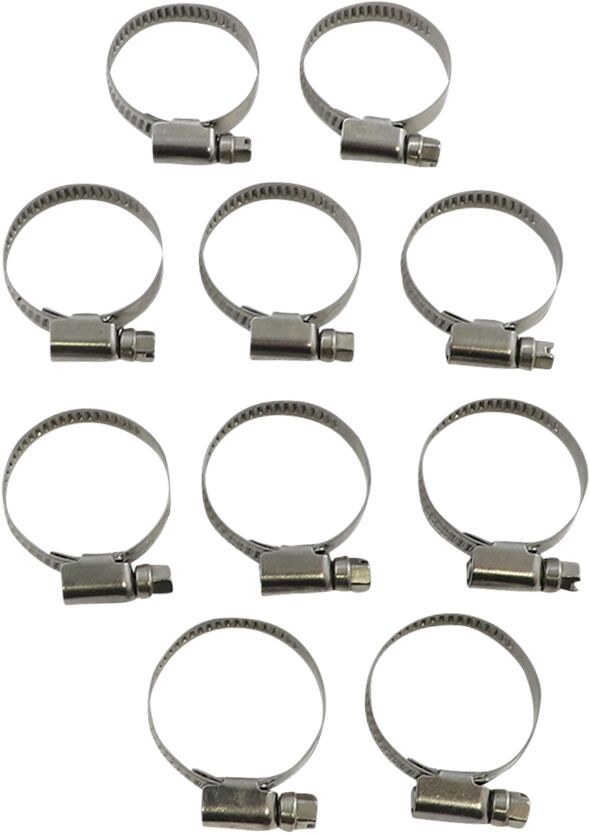 Parts Unlimited Embossed Stainless Steel Hose Clamps - Silver - T03-6255-10