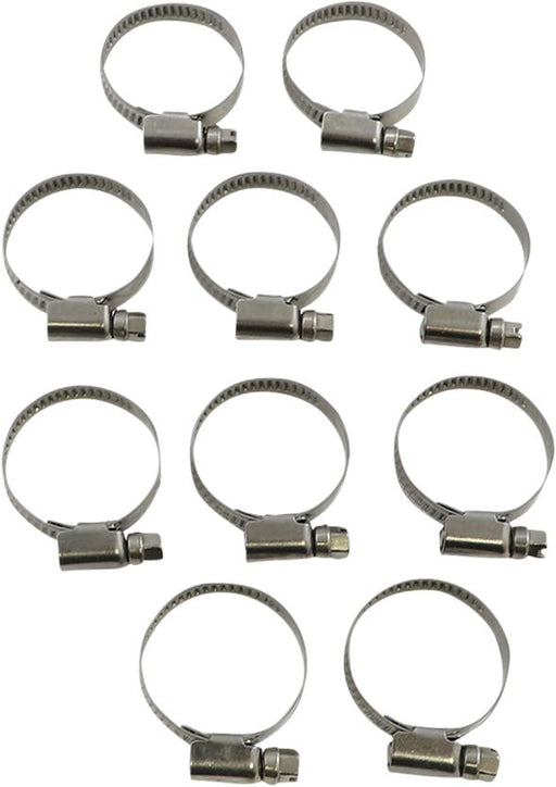 Parts Unlimited Embossed Stainless Steel Hose Clamps - Silver - T03-6255-10