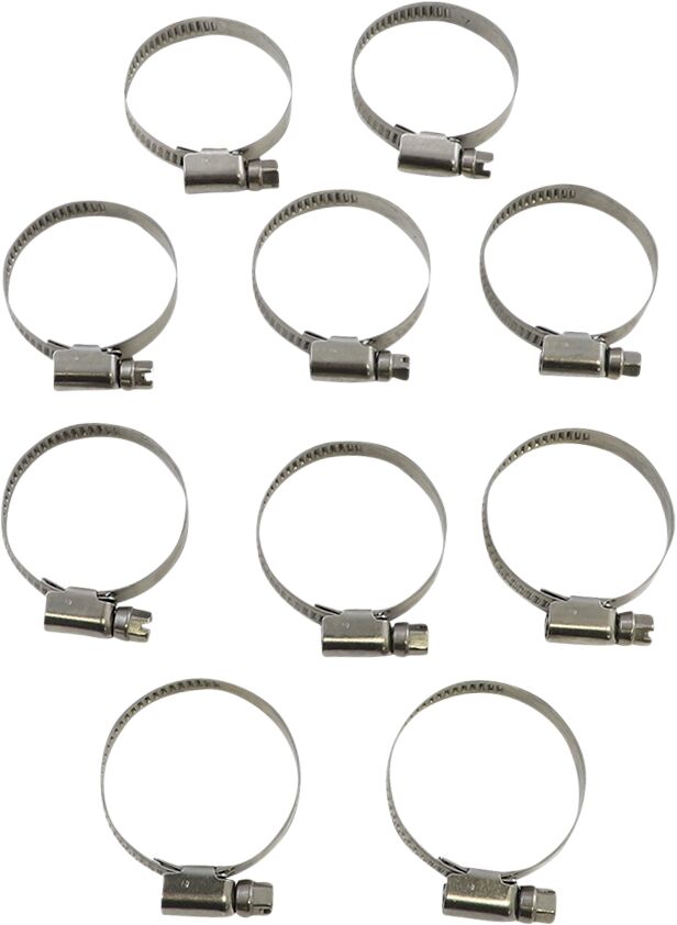 Parts Unlimited Embossed Stainless Steel Hose Clamps - Silver - T03-6256-10