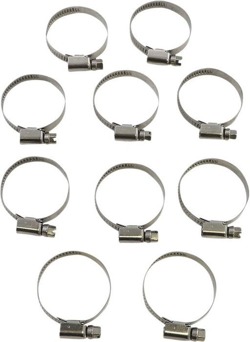 Parts Unlimited Embossed Stainless Steel Hose Clamps - Silver - T03-6256-10