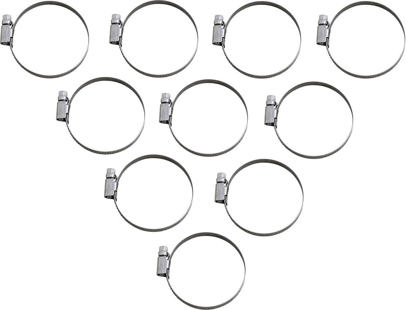 Parts Unlimited Embossed Stainless Steel Hose Clamps - Silver - T03-6258-10
