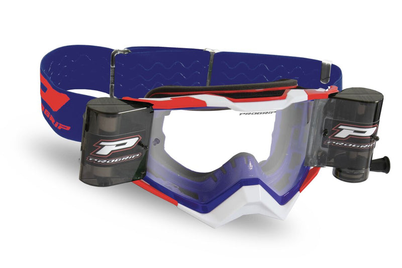 PRO GRIP 3309 Rapid Goggles With Roll-Off System - Dark Blue, Red, White