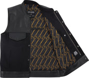 Thrashin' Supply Co. Kanan Leather/Denim Riding Vest - Size 2XL - Black