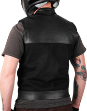 Thrashin' Supply Co. Kanan Leather/Denim Riding Vest - Size 2XL - Black