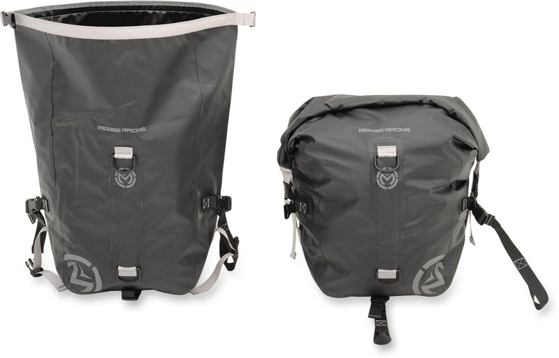MOOSE OFFROAD SOFT-GOODS ADV1™ Dry Saddlebags - Black, White - 3501-1238