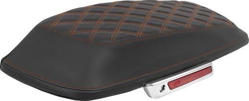 Saddlemen Lattice Stitched Saddlebag Lid Covers - Black, Orange
