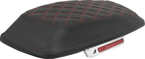 Saddlemen Lattice Stitched Saddlebag Lid Covers - Black, Red
