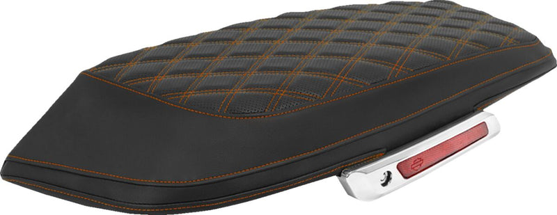 Saddlemen Lattice Stitched Saddlebag Lid Covers - Black, Orange