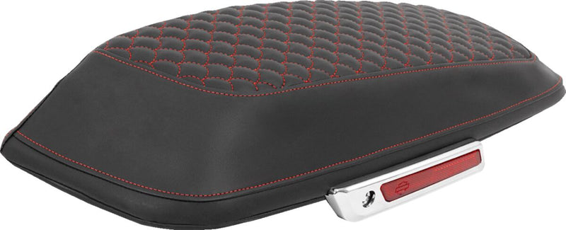 Saddlemen Dragon Scale Saddlebag Lid Covers - Black, Red, Dragon Stitch