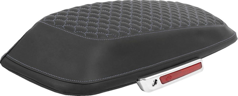Saddlemen Dragon Scale Saddlebag Lid Covers - Black, Silver, Dragon Stitch