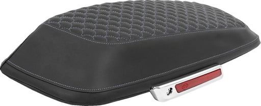 Saddlemen Dragon Scale Saddlebag Lid Covers - Black, Silver, Dragon Stitch