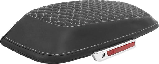 Saddlemen Dragon Scale Saddlebag Lid Covers - Black, White, Dragon Stitch