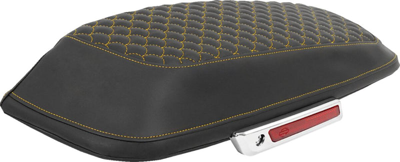 Saddlemen Dragon Scale Saddlebag Lid Covers - Black, Gold, Dragon Stitch