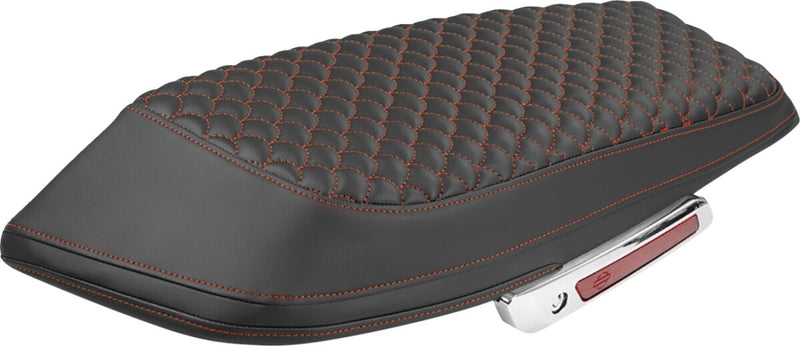 Saddlemen Dragon Scale Saddlebag Lid Covers - Black, Red, Dragon Stitch