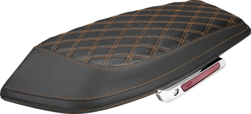 Saddlemen Saddlebag Lid Covers - Black, Orange, Lattice Stitch