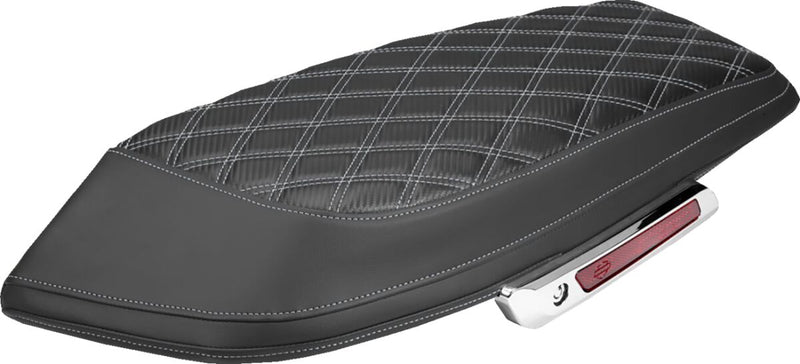 Saddlemen Saddlebag Lid Covers - Black, Silver, Lattice Stitch