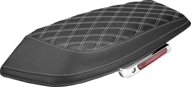 Saddlemen Saddlebag Lid Covers - Black, White, Lattice Stitch