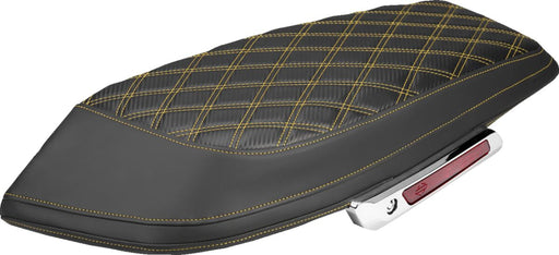 Saddlemen Saddlebag Lid Covers - Black, Gold, Lattice Stitch