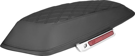 Saddlemen Saddlebag Lid Covers - Black, Lattice Stitch