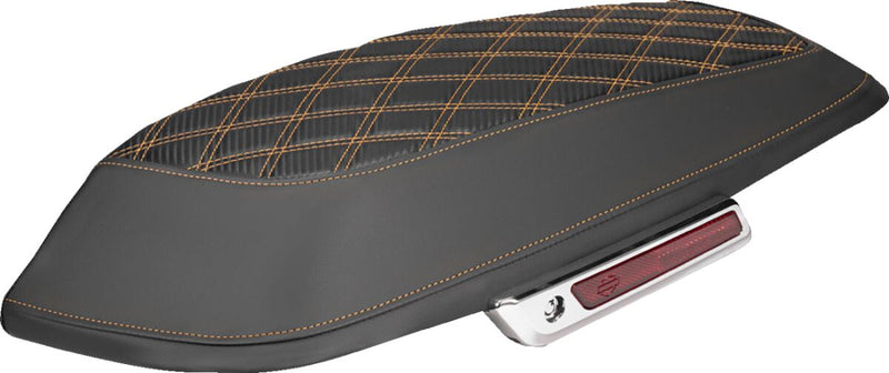 Saddlemen Saddlebag Lid Covers - Black, Orange, Lattice Stitch