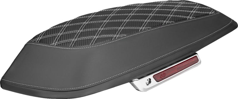 Saddlemen Saddlebag Lid Covers - Black, White, Lattice Stitch