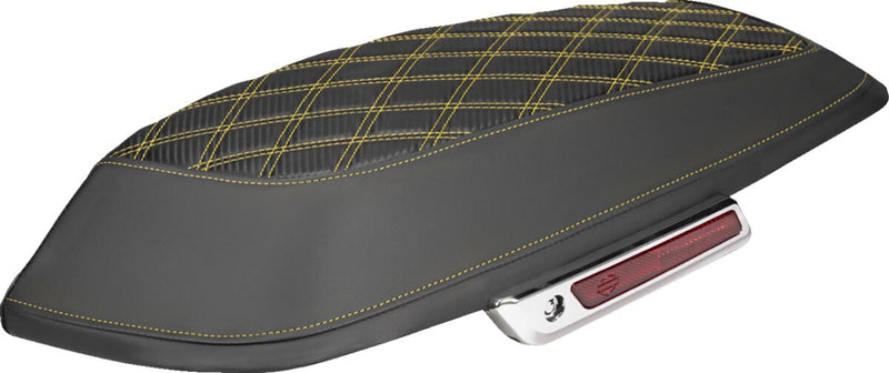 Saddlemen Saddlebag Lid Covers - Black, Gold, Lattice Stitch