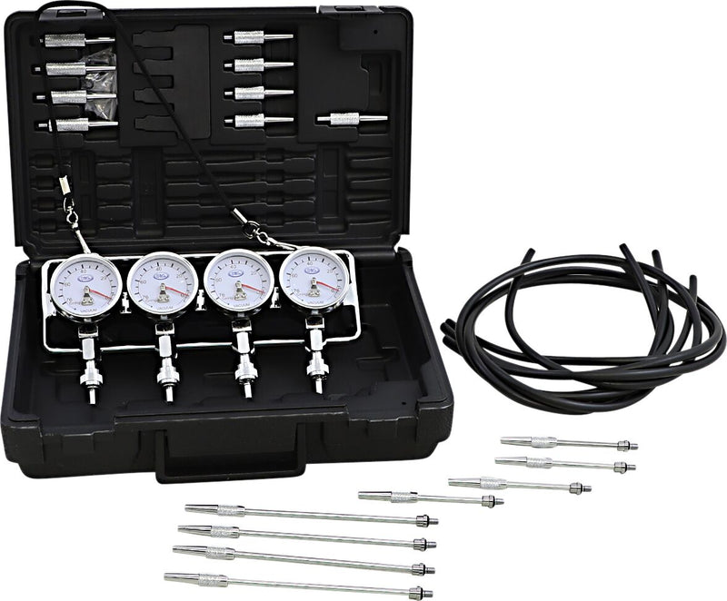 K&L SUPPLY Deluxe Vacuum Gauge Set - Black, Chrome, Silver, Fuel Pressure