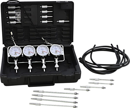 K&L SUPPLY Deluxe Vacuum Gauge Set - Black, Chrome, Silver, Fuel Pressure