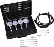 K&L SUPPLY Deluxe Vacuum Gauge Set - Black, Chrome, Silver, Fuel Pressure