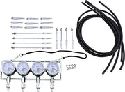 K&L SUPPLY Deluxe Vacuum Gauge Set - Black, Chrome, Silver, Fuel Pressure