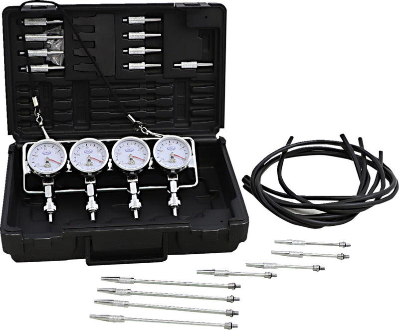 K&L SUPPLY Deluxe Vacuum Gauge Set - Black, Chrome, Silver, Fuel Pressure