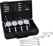 K&L SUPPLY Deluxe Vacuum Gauge Set - Black, Chrome, Silver, Fuel Pressure