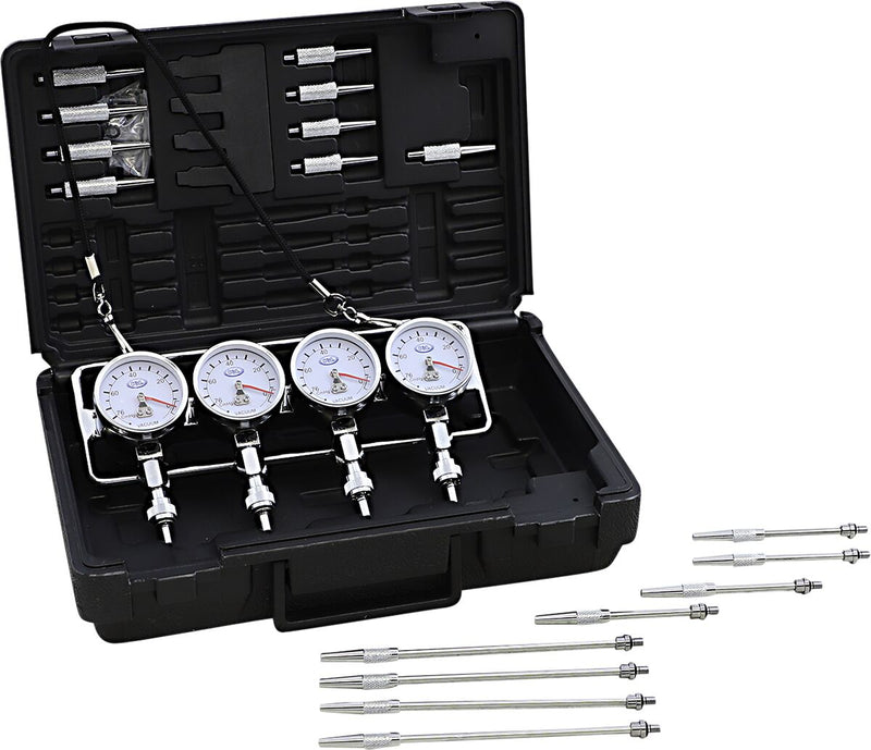 K&L SUPPLY Deluxe Vacuum Gauge Set - Black, Chrome, Silver, Fuel Pressure