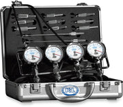 K&L SUPPLY Deluxe Vacuum Gauge Set - Black, Chrome, Silver, Fuel Pressure