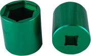 PSR Sprocket Socket - Anodised, Green, Front, Sprocket