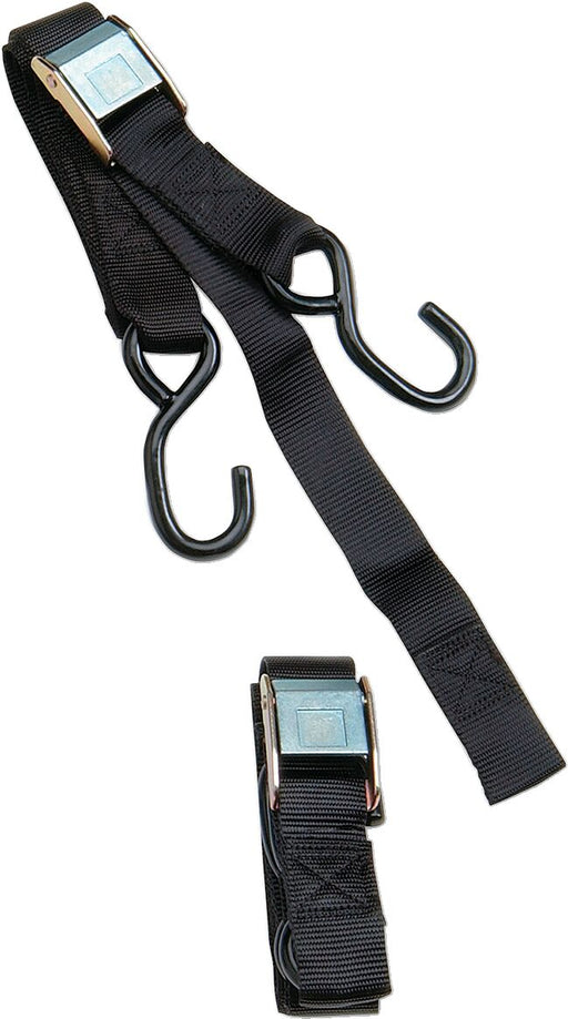 Parts Unlimited 1" Heavy-Duty Cam Buckle Tie-Downs with Built-In Assist - Black