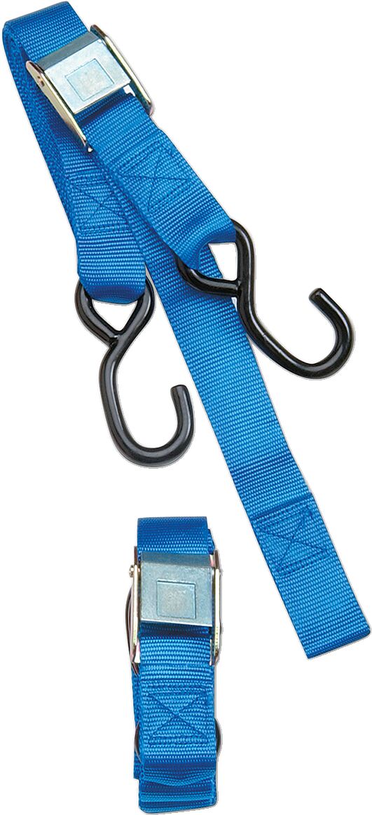 Parts Unlimited 1" Heavy-Duty Cam Buckle Tie-Downs with Built-In Assist - Blue