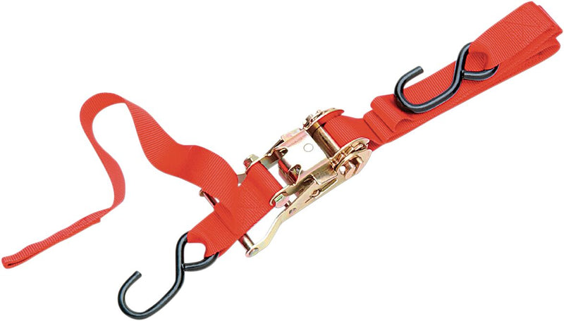 Parts Unlimited Heavy-Duty Ratcheting Tie-Downs with Built-In Assist - Red