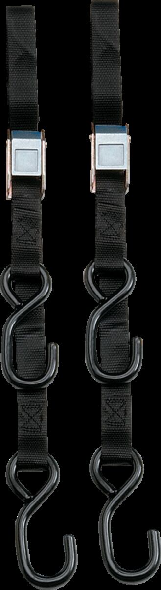 Parts Unlimited Heavy-Duty 6' Cam Buckle Tie-Downs - Black