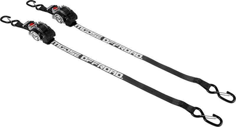 Moose Offroad Hard-parts Retractable Ratcheting Tie Down - Black, Tie-Down