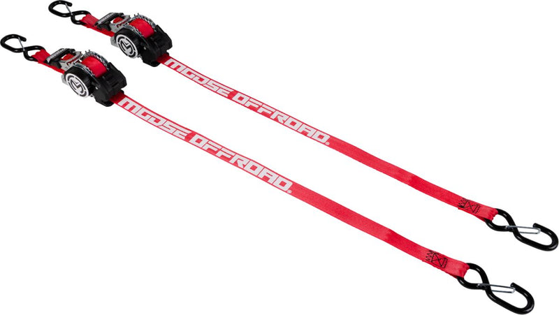 Moose Offroad Hard-parts Retractable Ratcheting Tie Down - Red, Tie-Down
