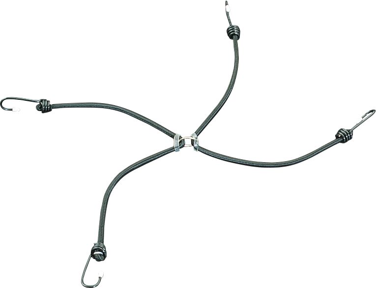 Parts Unlimited Bungee Cord - Black, 4 Hook