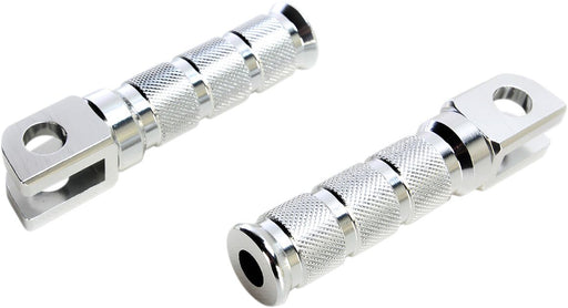 EMGO Anodised-Aluminium Foot Pegs for Sportbikes - Anodised,  Silver - Fixed - 50-11231